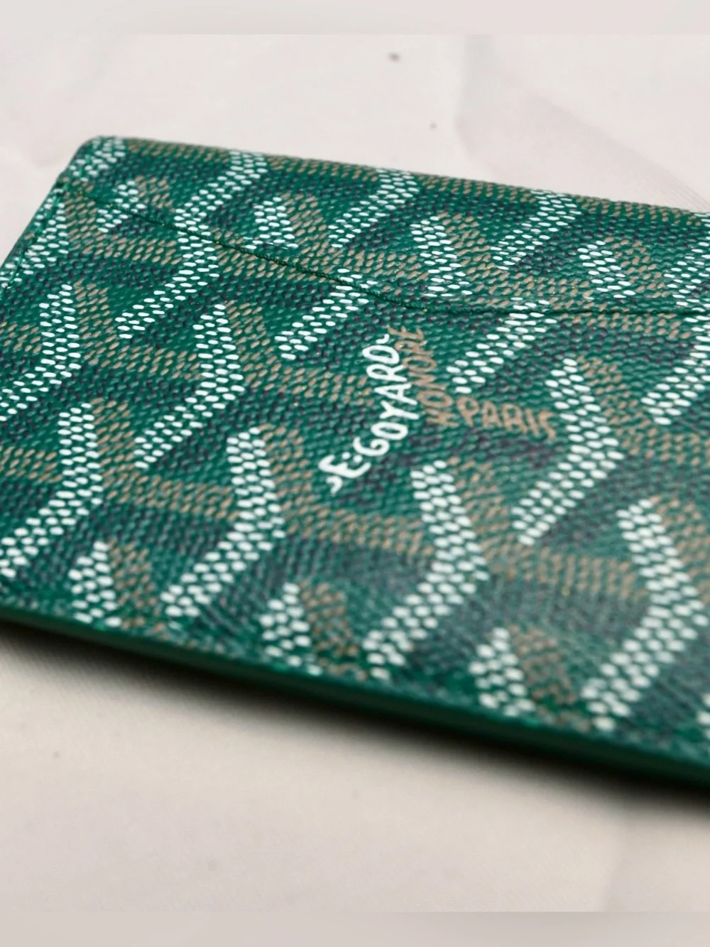 Goyard Green Leather Card & Key Pocket Holder